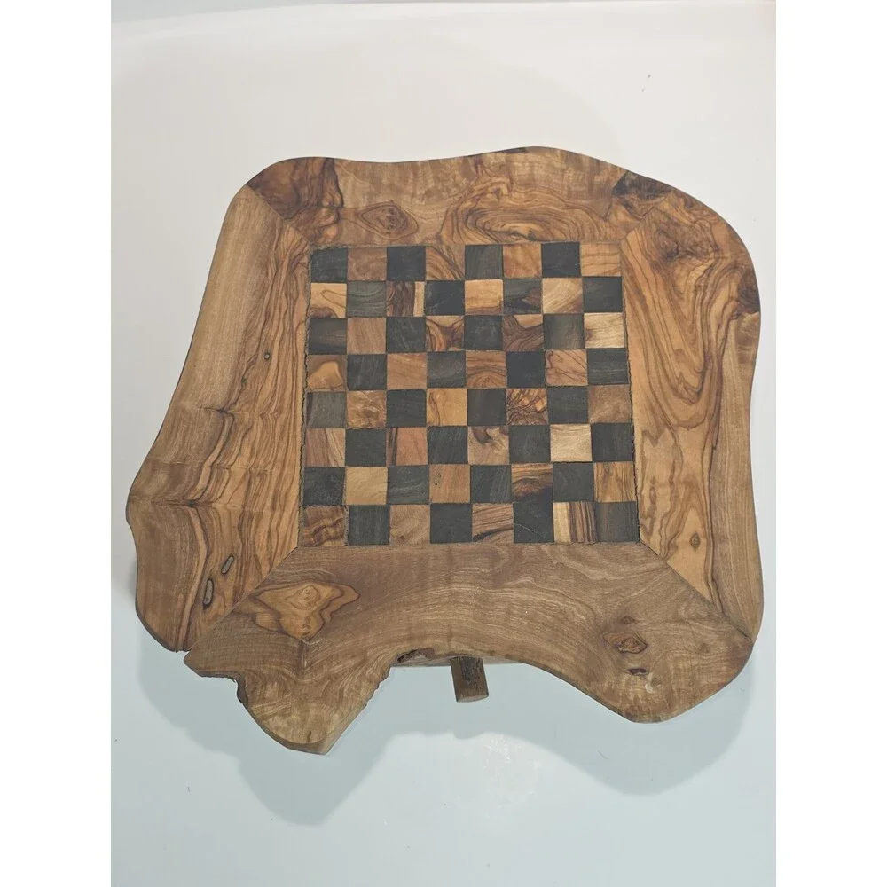 Handcarved Olive Wood Table Top  Chess Set ( No chess pieces )
